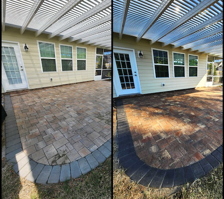 Paver restoration before and after